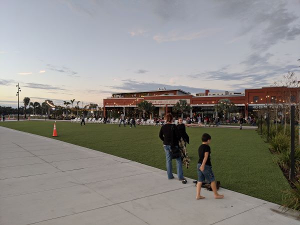 Green grass in front of Armature Works