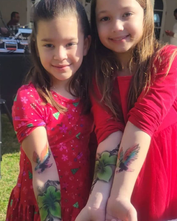 Kids love showing off their airbrush tattoos for parties.