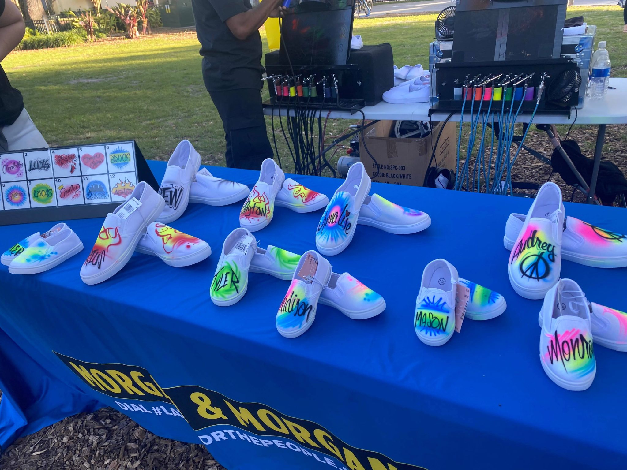 Canvas shoes are a perfect airbrush party favor.