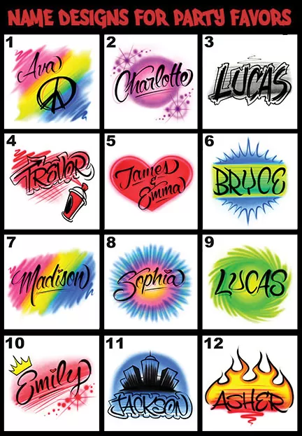 Airbrush designs available from Airbrush Events.